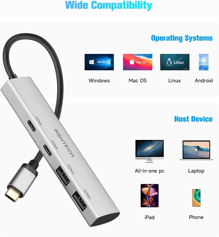 Photo 1 of 10Gbps USB C Hub, RSHTECH 4-Port USB  