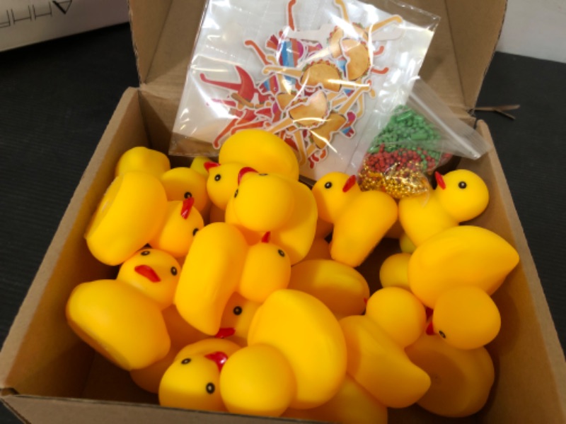 Photo 2 of 24 Pcs Mexican Fiesta Cinco de Mayo Rubber Ducks with Paper Eyeglasses Mini Mexican Rubber Duckies Pepper Pinata Taco Eyeglasses for Mexican Themed Party Fiesta Taco Bar Car Cinco de Mayo Decorations