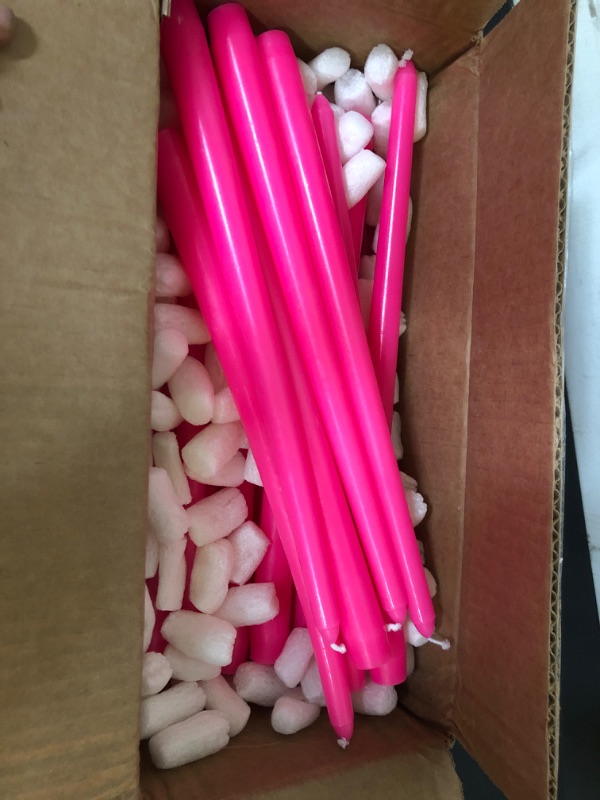 Photo 2 of 12-Piece Taper Candles, 12-Inch, Hot Pink