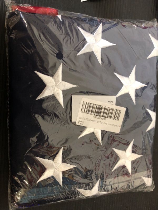 Photo 2 of American Flags for Outside 3x5, Longest Lasting Heavy duty Nylon USA flag for Outdoor, with Embroidered Stars & Sewn Stripes