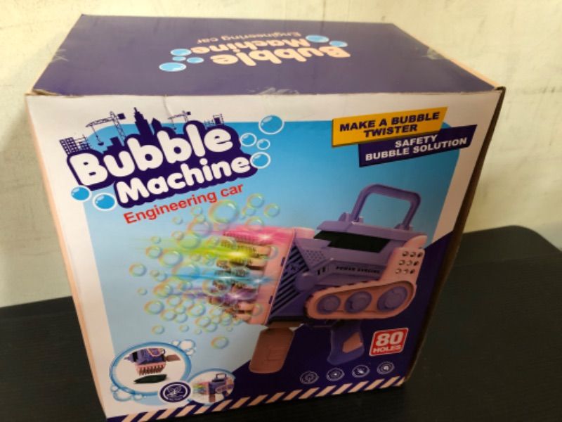 Photo 2 of Bubble  With Light Bubble Solution Automatic 80 Holes Bubble Machine Gun Bubbles Maker Blaster Blower Toys for Kids Outdoor Indoor Birthday Wedding Party ?overall Pick Bubble Gun