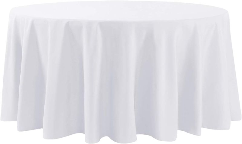 Photo 1 of 120in Round Tablecloth Washable Polyester 6pcs 