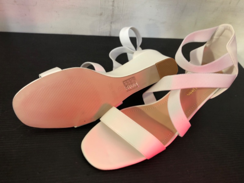 Photo 3 of 11--DREAM PAIRS Women's Elastic Ankle Strap Low Wedge Sandals 11 White