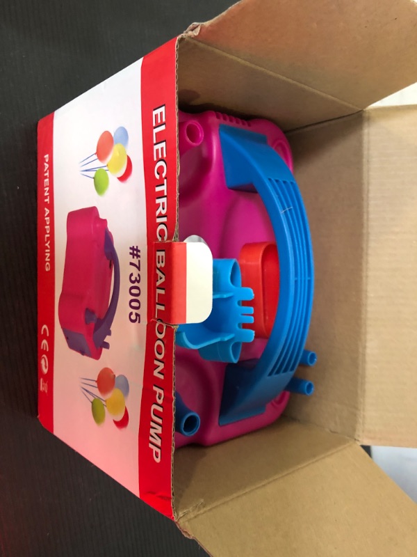 Photo 1 of Growsun Electric Balloon Pump Air Inflator Portable Automatic Dual Nozzle Balloon Blower 110V 600W for Birthday Baby Shower Balloons Party Decorations Rose Red
