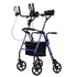 Photo 1 of ELENKER® MT-8151 Upright Walker Stand Up Rollator Walker with Padded Seat and Backrest Lightweight Compact Folding Fully Adjustment Frame for Seniors Blue