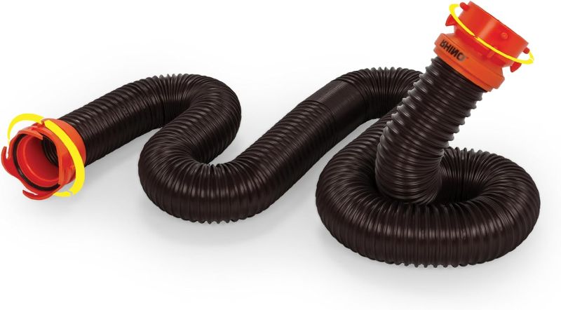 Photo 1 of Camco RhinoFLEX 10’ Camper / RV Sewer Hose Extension - Features Collapsible Design for RV Storage - Includes Pre-Attached Lug & Bayonet Fitting -Heavy Duty Polyolefin & Reinforced w/Steel Wire (39774)