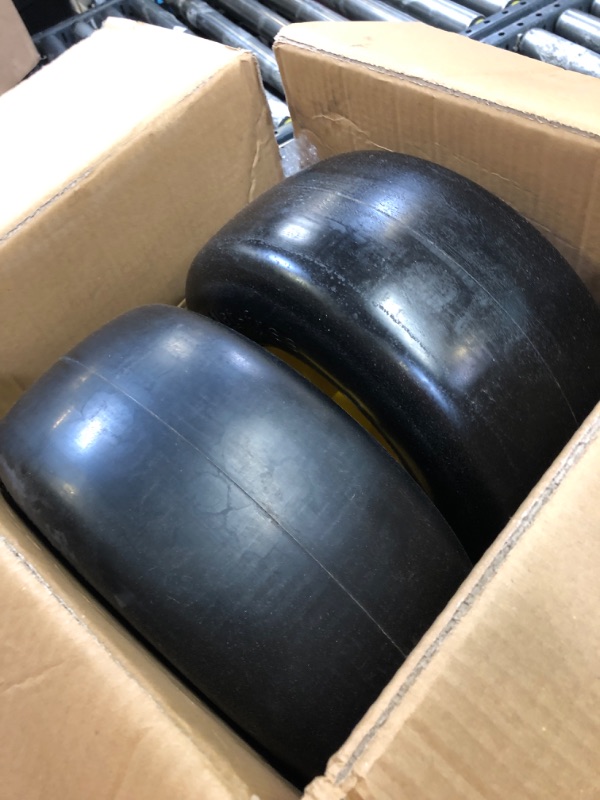 Photo 3 of 13x6.50-6 Lawn Mower Tires with 3/4" & 1/2" & 5/8" Bearing, 13x6.50-6 Tires Flat Free for Zero Turn Lawn Mower, 13x6.50-6 Flat Free Tire for Commercial Grade Lawn, Garden Turf, 5.5"-7.5" Centered Hub