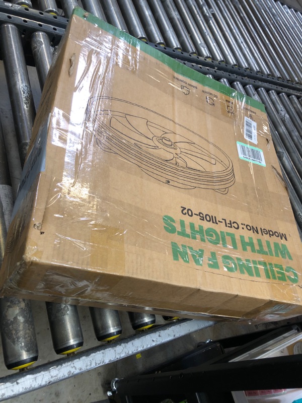 Photo 1 of Ceiling Fans with Lights, Flush Mount Ceiling Fan with Lights and Remote, 6 Wind Speeds Smart Low Profile Ceiling Fan for Bedroom, Dining Room and Kitchen 20" (White) CFL-1105-02