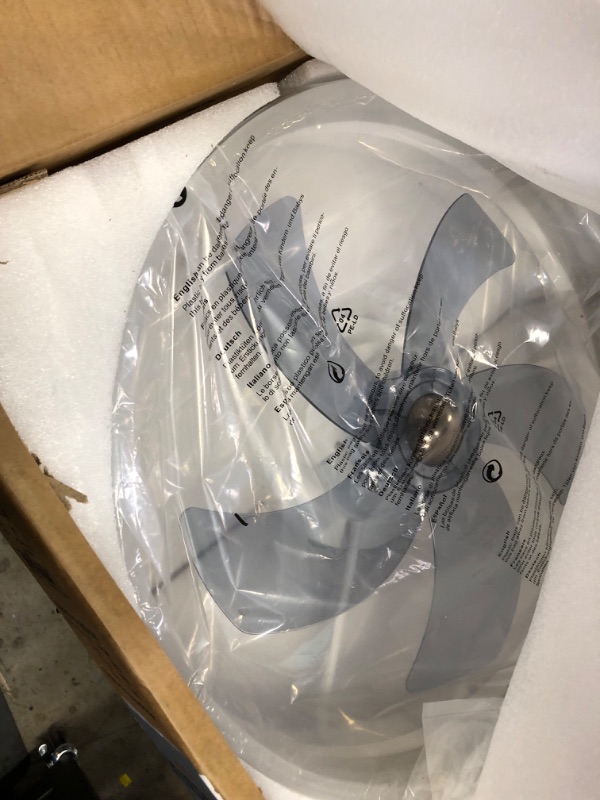 Photo 1 of Ceiling Fans with Lights, Flush Mount Ceiling Fan with Lights and Remote, 6 Wind Speeds Smart Low Profile Ceiling Fan for Bedroom, Dining Room and Kitchen 20" (White) CFL-1105-02