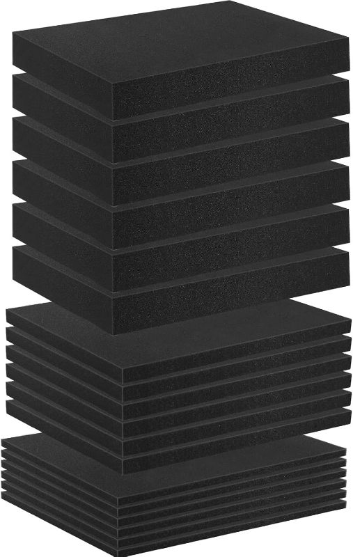 Photo 1 of 18 Pcs Foam Insert for Packing 3 Sizes Cuttable Black Foam Sheet Foam Board Foam Pads for Packing Box Padding Cases Cushioning Crafts 16" x 12" x 0.4", 16" x 12" x 0.8", 16" x 12" x 2"
