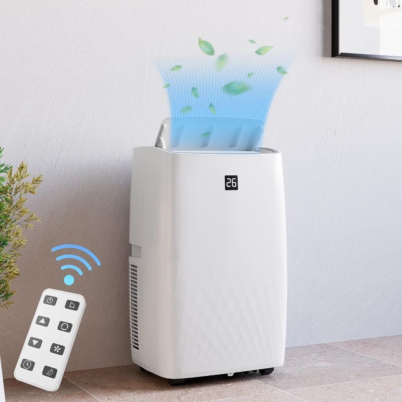 Photo 1 of 14,000 BTU Portable Air Conditioner with Remote Control, 4-in-1 AC Units with Dehumidifier & Fan for Rooms up to 750 Sq. Ft, LED Display, Complete Window Mount Exhaust Kit