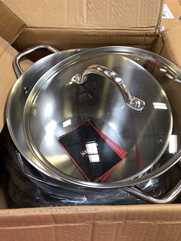 Photo 2 of Bakken-Swiss Deluxe 12-Quart Stainless Steel Stockpot w/Tempered Glass See-Through Lid - Simmering Delicious Soups Stews & Induction Cooking - Exceptional Heat Distribution - Heavy-Duty & Food-Grade 12 Quart