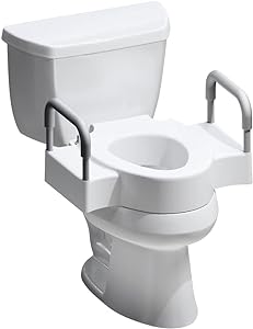 Photo 1 of Bemis Rise 4.5" Raised Toilet Seat with Handles, Toilet Seat Riser for Seniors with Secure Hinges, Fits Round and Elongated