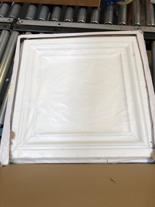 Photo 2 of Art3d PVC Ceiling Tiles, 2'x2' Plastic Sheet in White (12-Pack) 24"x24" White 1 12