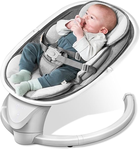 Photo 1 of Baby Swing for Infants, Electric Swing for Newborn with 5 Swing Speed, Portable Baby Swing with 10 Lullabies, 0-6 Months Suitable