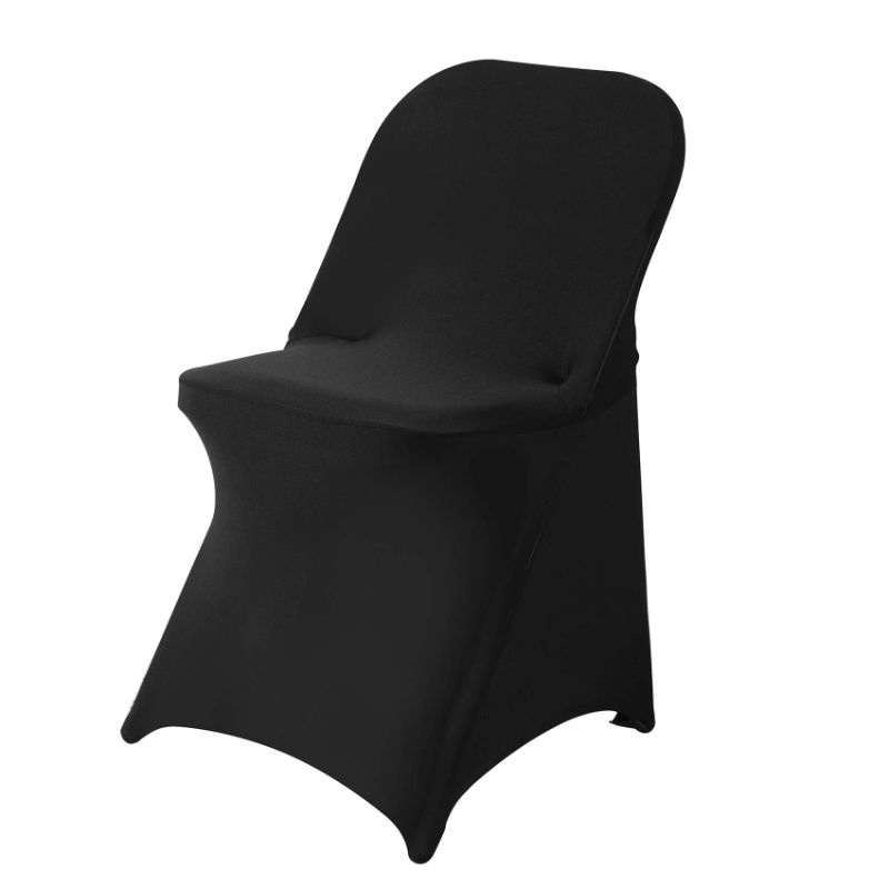 Photo 1 of 4pcs--Ascoza Spandex Folding Chair Covers Black for Folding Chair  