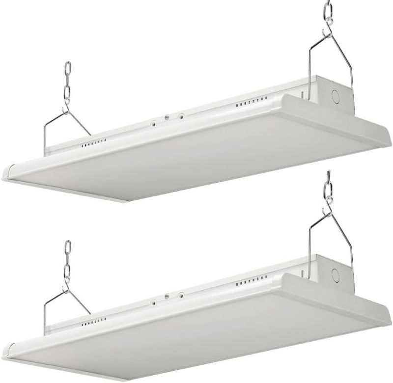 Photo 1 of 2 Pack Linear LED Bay Ceiling Shop Light - 2 Ft - 105W 5000K 1-10V Dimming 14170 Lumens - Equal to 4 lamp T5 Ceiling Light Fixture - No Maintenance for Life
