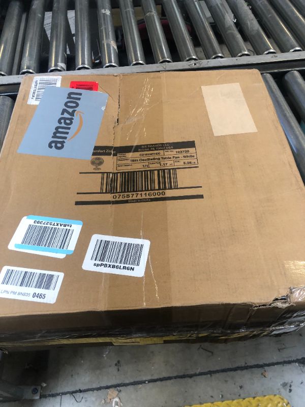 Photo 1 of Comfort Zone Oscillating Table Fan with Adjustable Tilt, Convenient Push Button Controls, Quiet, 16 inch, 3 Speed, Desk Fan, Airflow 15.75 ft/sec, Ideal for Home, Bedroom, Dorm & Office, CZ161WT White