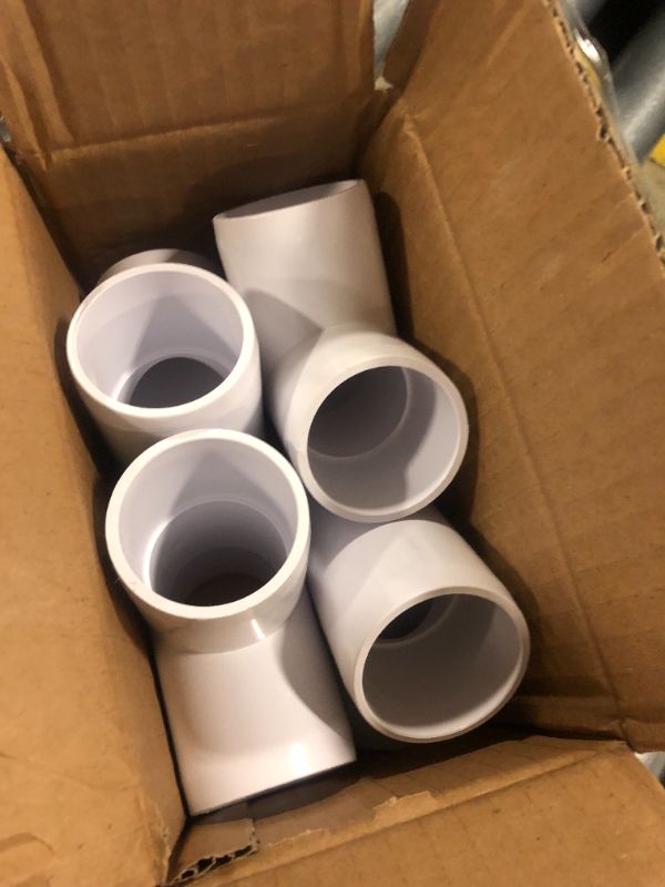 Photo 2 of 1-1/4" PVC Fittings Tee, PVC Elbow 1-1/4 Inch for SCH40 PVC Pipe, UV-Resistant PVC Pipe Fittings for DIY PVC Projects, Furniture-Grade [Pack of 4]
