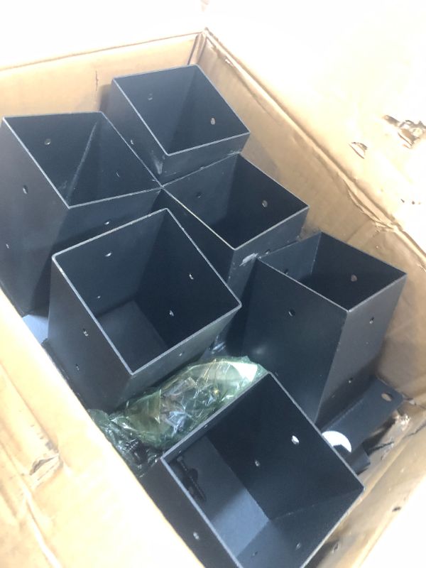 Photo 1 of Heavy Duty 15°Slanted Roof Wall Mount 4x4 Pergola Bracket Kit,TROPTOLKY Angled 4x4 Wood Post Bracket,DIY Pergola Gazebo Kit 3-Way(6PCS)