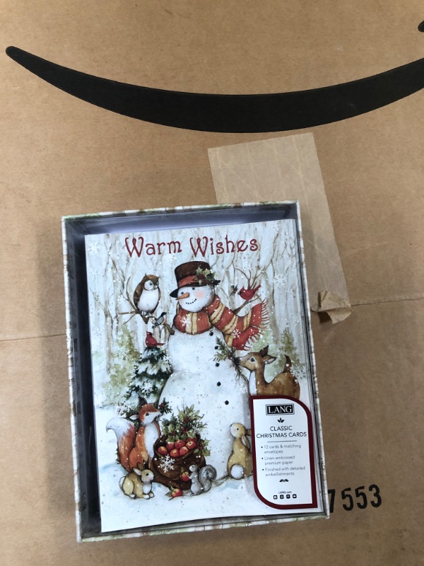 Photo 2 of 12ct Lang Cozy Snowman Boxed Holiday Greeting Cards