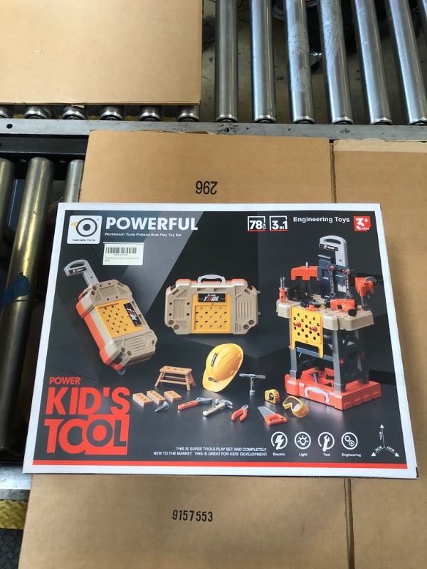 Photo 1 of Kids Tool Bench for Toddlers?Kids Tool Set with Realistic Tools and Electric Dril?Build Your Own Toy Tool Box-74 Realistic Toy Tools and Accessories Large Kids Tool Bench-1