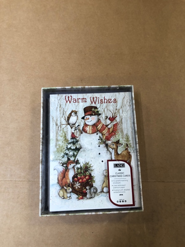 Photo 2 of 12ct Lang Cozy Snowman Boxed Holiday Greeting Cards