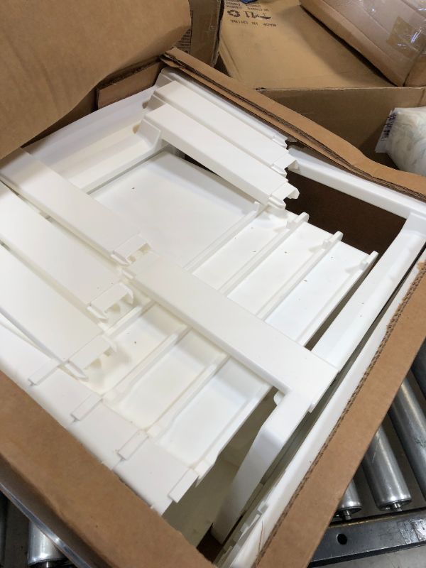 Photo 1 of IRIS USA Plastic Drawer Storage Organizer, 4-Drawers, for Classroom Art Supplies Dresser Closet Bathroom Dorm Bedroom Laundry Room, Slim Narrow, White Frame with Matte White Front Panels