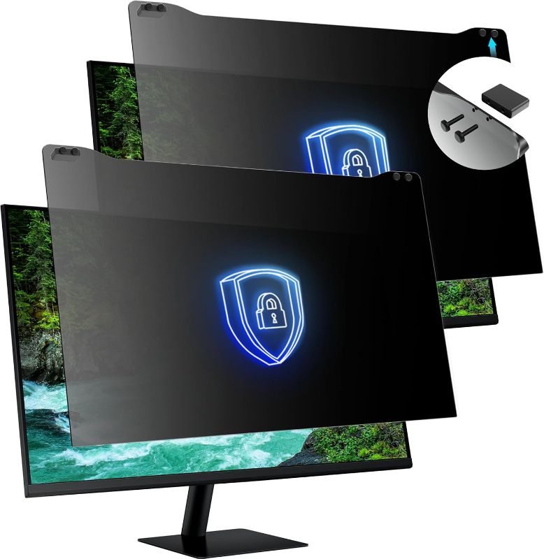 Photo 1 of GHY 2 Pack 27 inch Privacy Screen for Computer Monitor Aspect Ratio 16:9, Anti Blue Light, Desktop UV Screen Protector Filter, Hanging Type Computer Screen Privacy Shield 27 Inch, NOT for iMac
