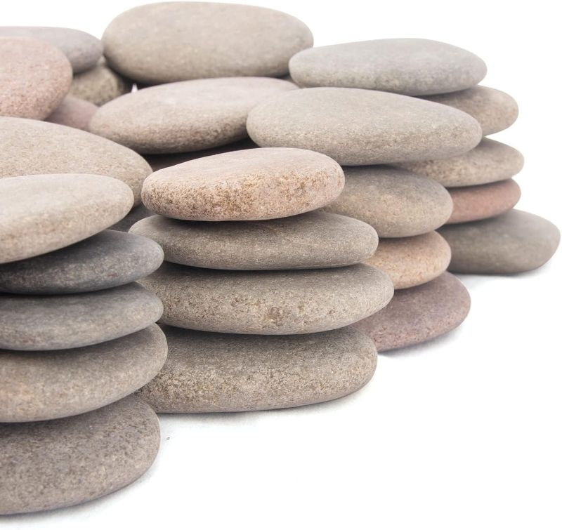 Photo 1 of [About 97 PCS - 105 PCS](18 Pounds) Painting Rocks,2.33"-3.72" River Rocks,DIY Rocks,Flat Rocks,Craft Rocks,Natural Stones
