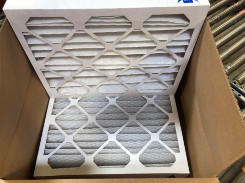 Photo 1 of 16x20x4 (15_1/2 x 19_1/2 x 3_5/8) Pleated MERV 12 Air Filters 2 Pack
