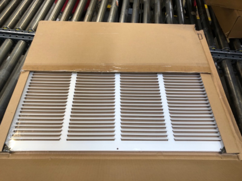 Photo 1 of Fits 24x20 Duct Opening | Steel Return Air Grille by Handua | Vent Cover Grill for Sidewall and Ceiling | White | HVAC Cold Air Intake Grille | Outer Dimensions: 25.75"W X 21.75"H 1 24"W x 20"H [Duct Opening]