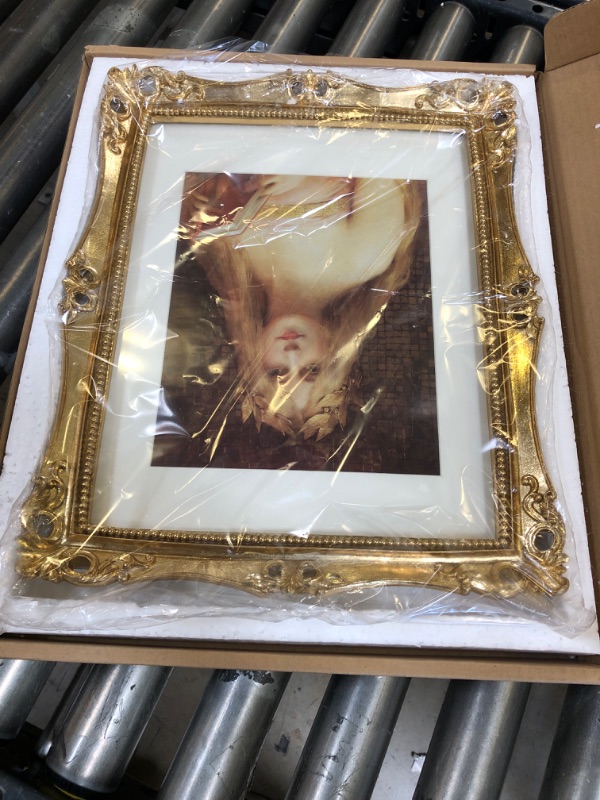 Photo 2 of 11x14 Vintage Picture Frames with Glass Front, Ornate Frame, Antique Photo Frames for Tabletop or Wall Hanging Gold