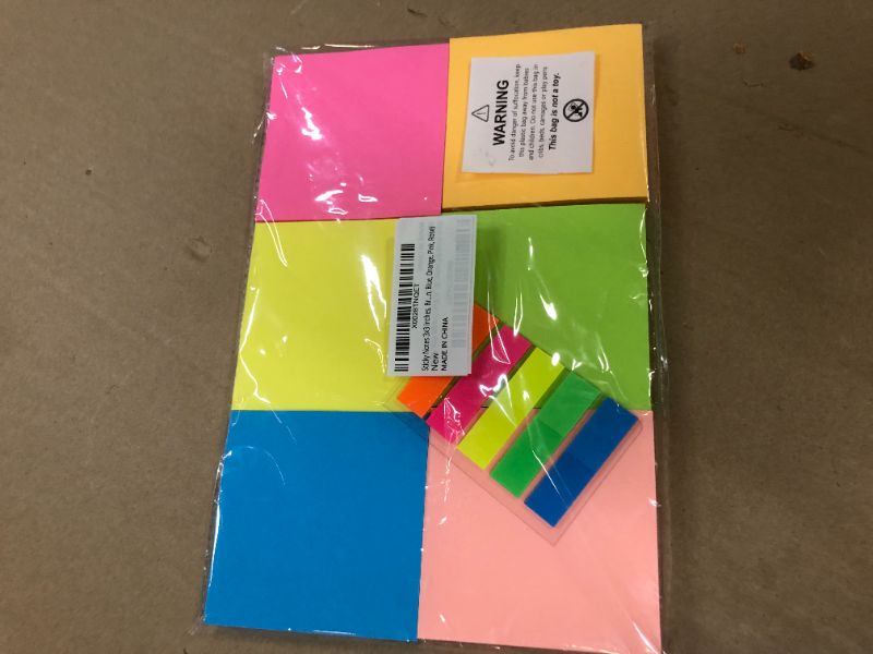 Photo 2 of (6 Pack) Sticky Notes 3x3 in Bright Colored Super Self Sticky Pads - 100 Sheets/Pad - Easy to Post for School, Office Supplies, Desk Accessories