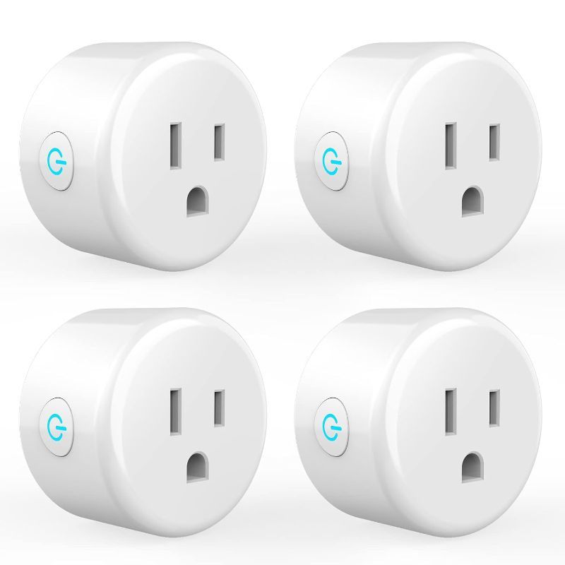 Photo 1 of GHome Smart Mini Plug Works with Alexa and Google Home, WiFi Outlet Socket Remote Control with Timer Function, ETL FCC Listed 4 Pack, White
