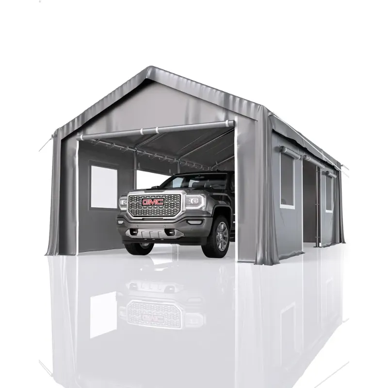 Photo 1 of 13x20 ft Carport, Portable Garage with 200 g PE Heavy Duty Canopy

