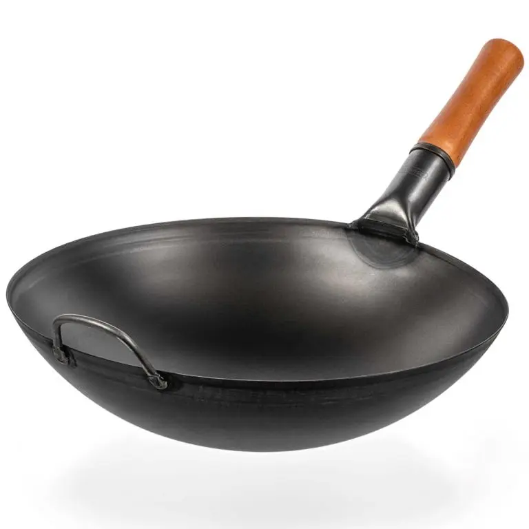 Photo 1 of 14-inch Pre-Seasoned Black Carbon Steel Wok Round Bottomed
