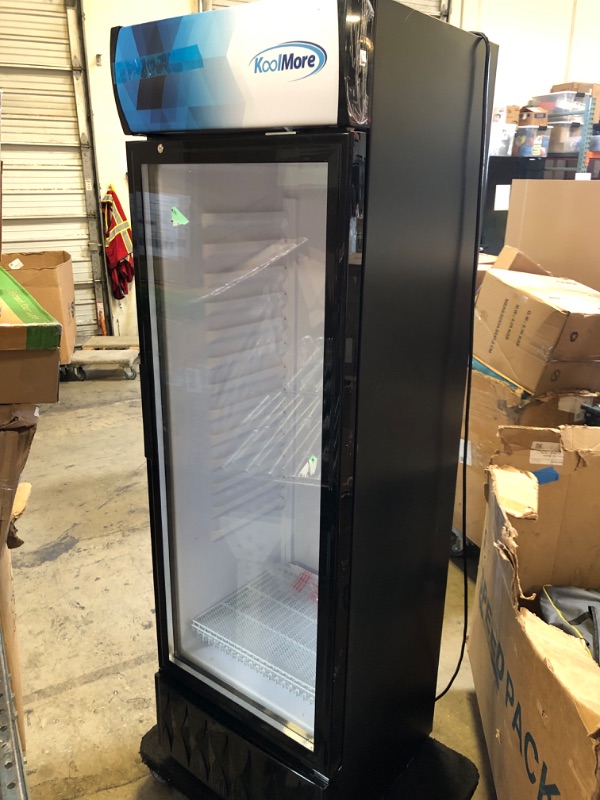 Photo 2 of 22 in. Glass Door Merchandiser Refrigerator in Black - 9 Cu Ft.