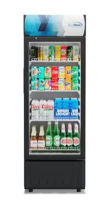 Photo 1 of 22 in. Glass Door Merchandiser Refrigerator in Black - 9 Cu Ft.