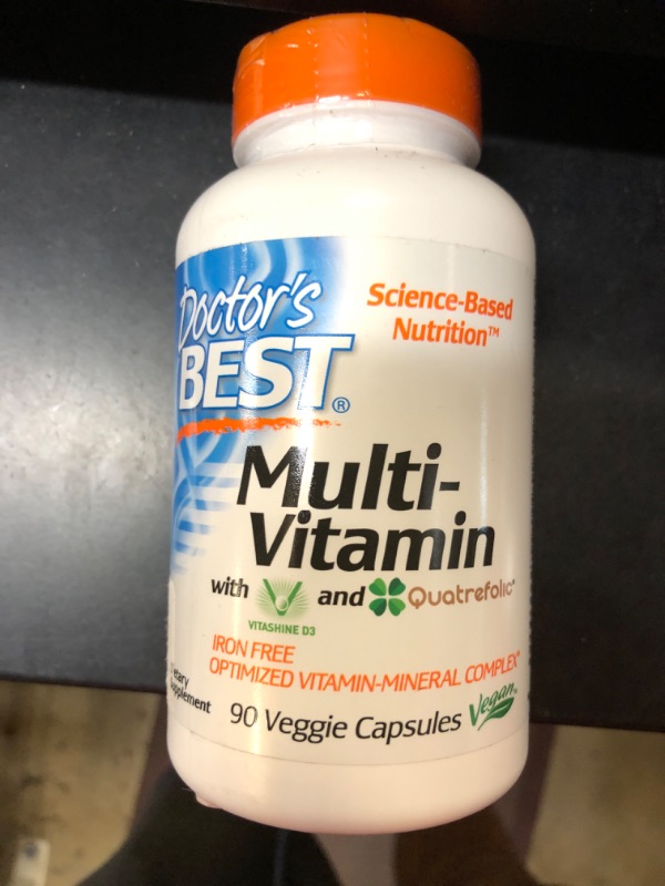 Photo 1 of Doctor's Best Multi-Vitamin, Formulation Fully Optimized for Absorption, Multivitamin with Minerals, Vitamins, Antioxidants & Nutrients for Men and Women, Non-GMO, Vegan, Gluten Free, 90 Veggie Caps exp:08/2024