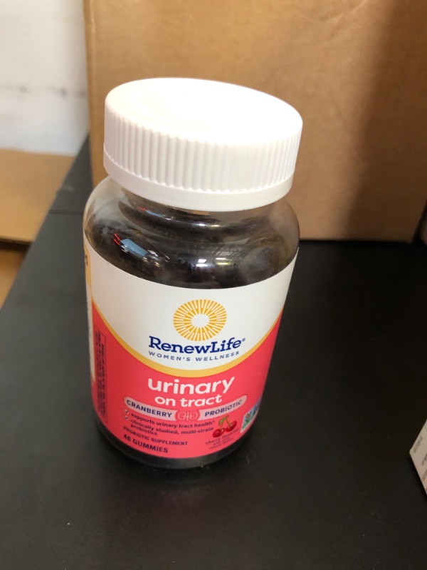 Photo 2 of  e XP DATE 07/2024--Renew Life Women's Wellness Probiotic Gummies, Probiotic Supplement for Urinary and Digestive Health, B. Coagulans SNZ 1969 and B. Subtilis DE 111, Dairy, Soy and gluten-free, 2 Billion CFU, 48 Count