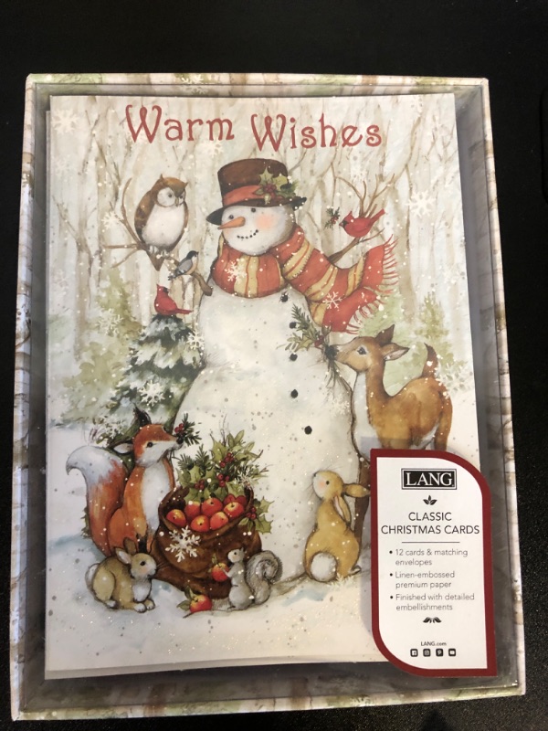 Photo 2 of 12ct Lang Cozy Snowman Boxed Holiday Greeting Cards