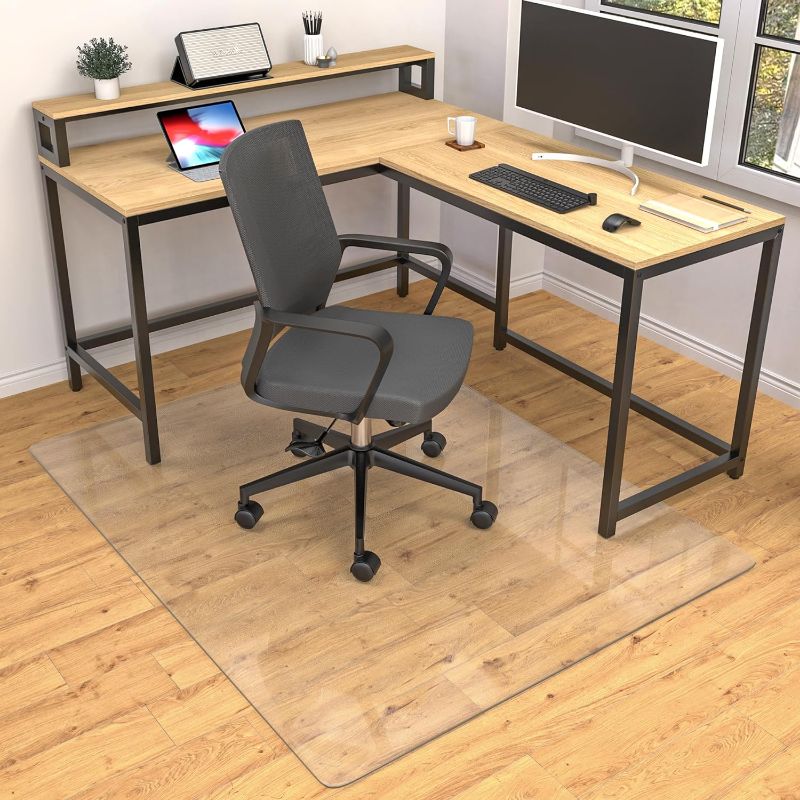 Photo 1 of Office Chair Mat for Hard Wood Floors, 36 x 48 inches Clear Floor Mat for for Rolling Chairs, Heavy Duty Wood/Tile Floor Protectors for Home Office, Anti-Slip, Easy to Clean
