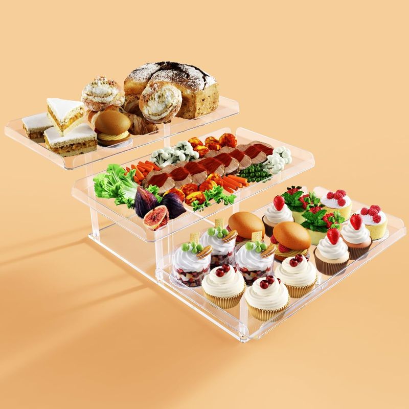 Photo 1 of Upgraded! Bakzon Dessert Table Display Set, Acrylic Cupcake Buffet Dessert Risers Stands, Tier Serving Trays Holder for Weddings Baby Shower Tea Party

