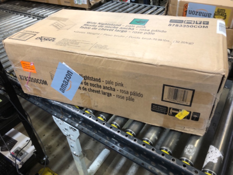 Photo 1 of CosmoLiving by Cosmopolitan Westerleigh Wide Nightstand, Pale Pink