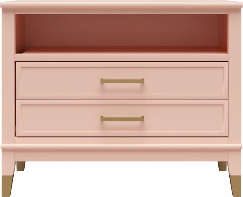 Photo 1 of CosmoLiving by Cosmopolitan Westerleigh Wide Nightstand, Pale Pink