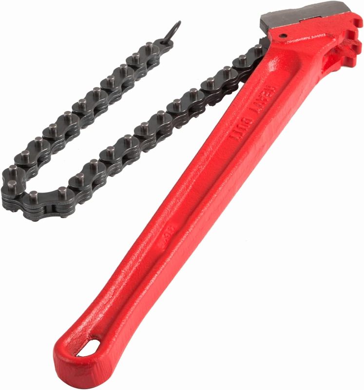 Photo 1 of  Heavy Duty Oil Filter Chain Wrench, 36 inch, Double-Jaw & Anti-Skip Teeth, Ergonomic Handle, Rustproof Chain 30 inch
