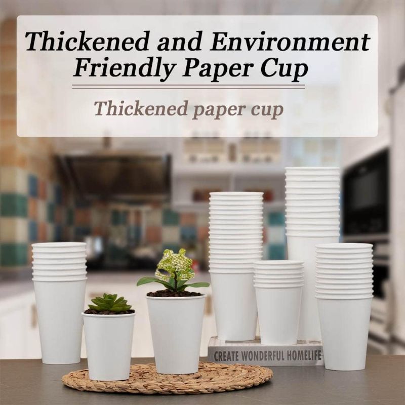 Photo 1 of  8 OZ Paper Cups, Disposable Coffee Cups, Paper Coffee Cups 8 oz, Hot/Cold Beverage Drinking Cups for Water Juice or Tea, Perfect for Office Party Home Travel
