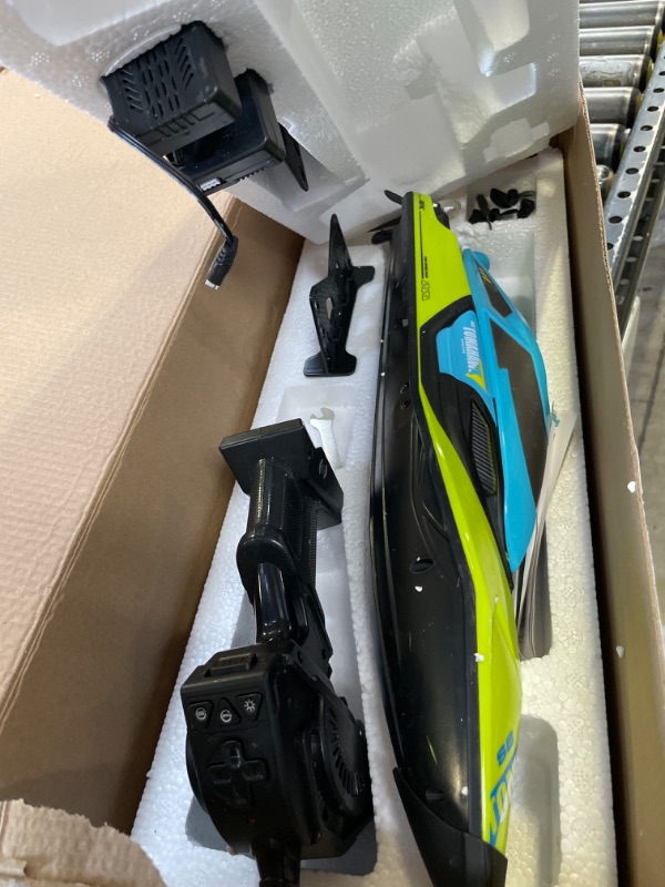 Photo 2 of 4DRC S2 High Speed RC Boats for Adults Kids,33+ mph Fast Remote Control 2.4Ghz Racing Speed Boat for Pools and Lakes with LED Lights & 2 Batteries,Capsize Recovery, Low Battery Reminder