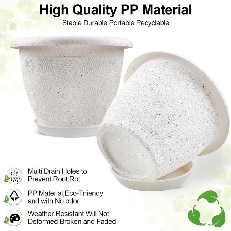 Photo 1 of 
Plastic Flower Pots Planters for Indoor Plants,